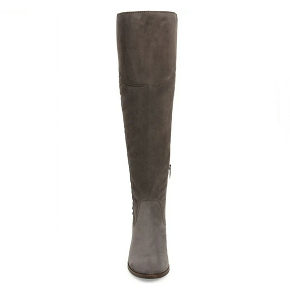 Vince Camuto Gray Suede Wide Calf OTK Boots - Picture 3 of 8